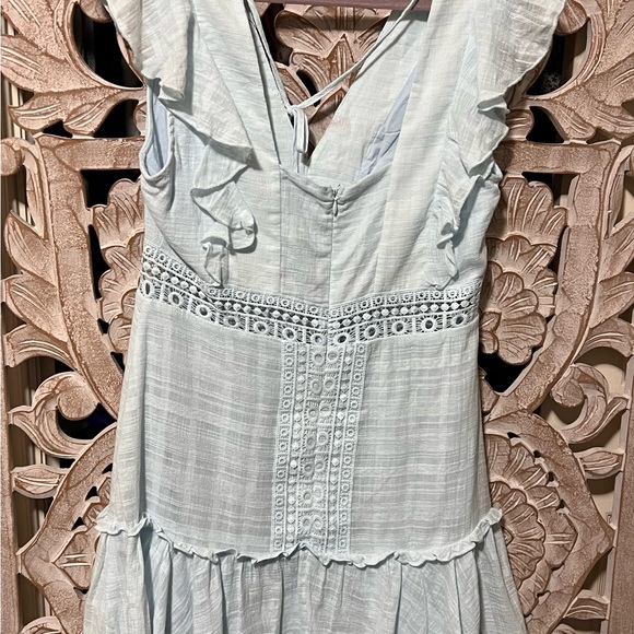 NWT Jun & Ivy Baby Blue Smocked Mini Dress Sz L - Picture 6 of 6